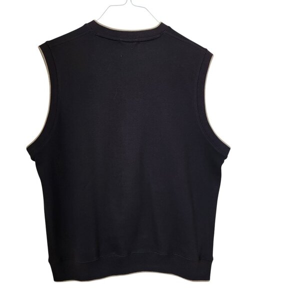 Nautica Size M Black with Tan Trim Knit Vest, Excellent Used Condition - Picture 2 of 11